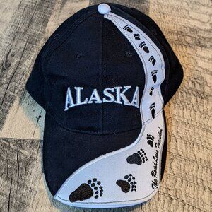 Alaska Hat Black White Paw Prints Baseball Cap Strapback